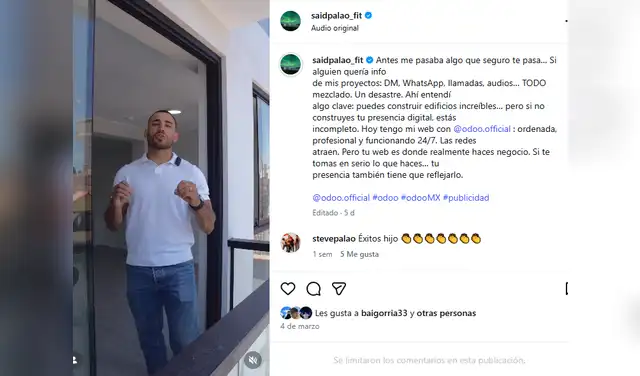 Said Palao limita comentarios en Instagram