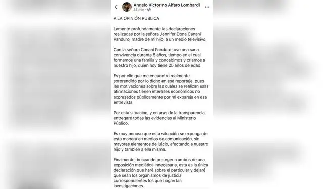 Ministro de Energía y Minas se pronunció a través de su cuenta de Facebook.  