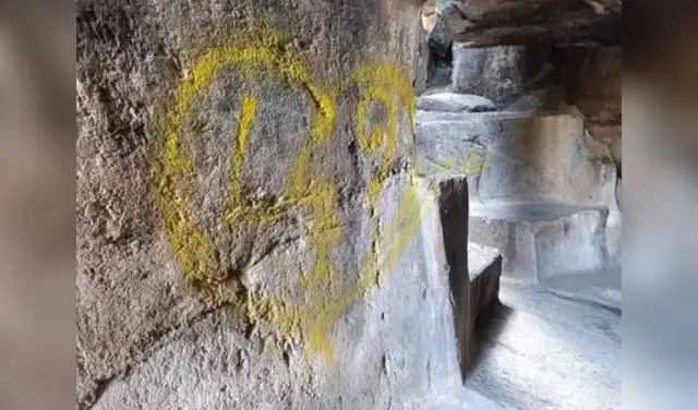 Vándalos dibujaron hasta corazones en importante patrimonio cultural.