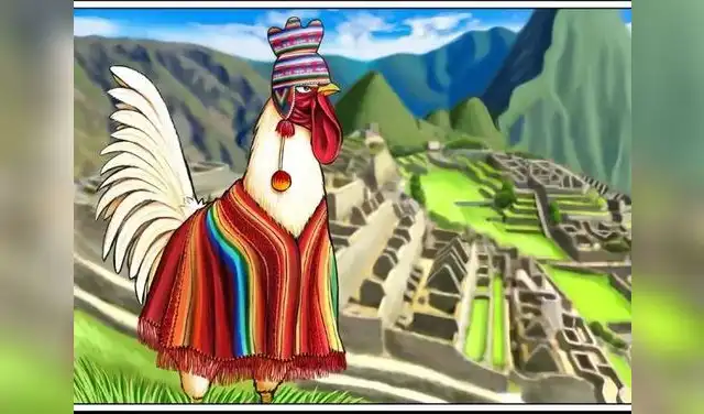 El autor de 'Rooster Fighter' también dibujó a su gallo protagonista en Machu Picchu. Foto: X El autor de 'Rooster Fighter' también dibujó a su gallo protagonista en Machu Picchu. Foto: X