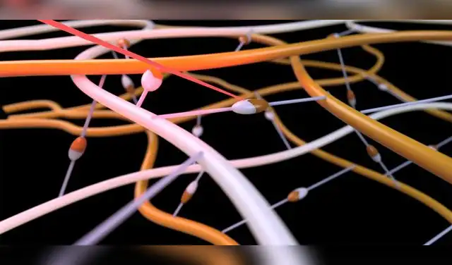 El láser rojo activa la molécula reticulante blanquecina para unir las cadenas de polímero naranja circundantes. Foto: XH Qin / ETH Zurich El láser rojo activa la molécula reticulante blanquecina para unir las cadenas de polímero naranja circundantes. Foto: XH Qin / ETH Zurich