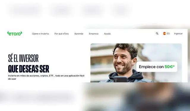 Fuente: Captura de pantalla del sitio web de eToro Fuente: Captura de pantalla del sitio web de eToro