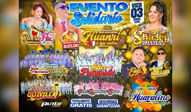 Organizan un show benéfico el 3 de abril en El Huaralino, destinado a apoyar a los músicos heridos. La entrada será gratuita, con opciones para colaborar.