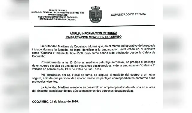 Sigue la búsqueda. Foto: Armada de Chile   