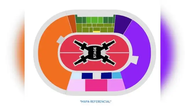Mapa del concierto de BTS en Chile.