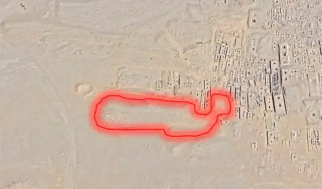 Este mapa muestra el contorno donde los investigadores creen que se encuentra la segunda esfinge. Foto: Matt Beall Limitless