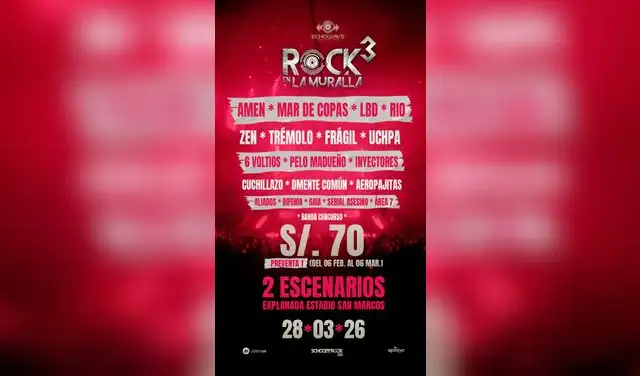 Rock en la muralla vuelve con su tercera edición, donde se presentarán importantes bandas.