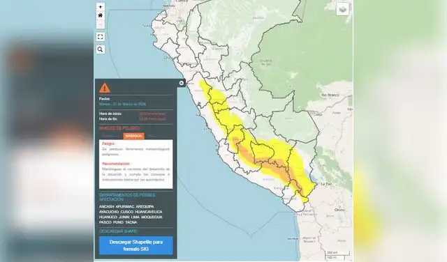 13 regiones se verán afectadas por precipitaciones