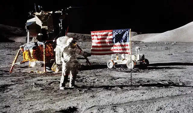 Eugene Cernan en el LM, Apolo 17 en 1972. Foto: NASA