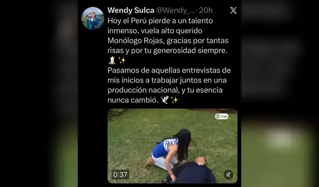 Publicación de Wendy Sulca en X. Fot: captura/x Publicación de Wendy Sulca en X. Fot: captura/x