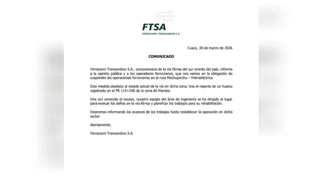 Comunicado de FTSA Comunicado de FTSA
