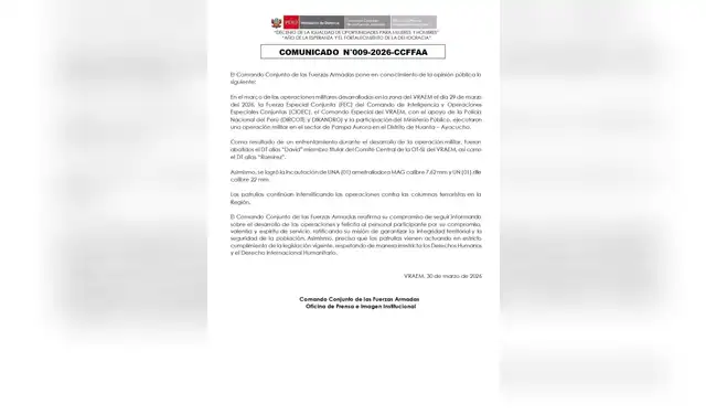Comunicado de las Fuerzas Armadas Comunicado de las Fuerzas Armadas