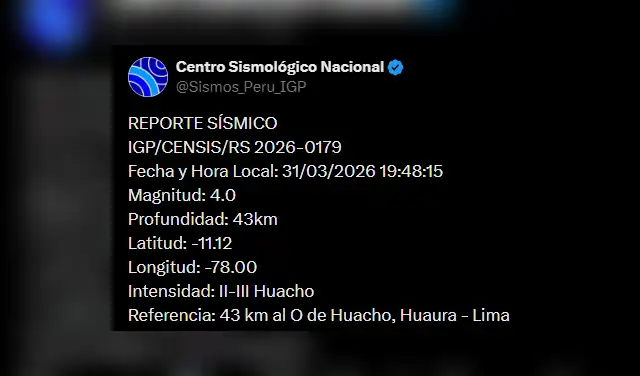 Sismo de magnitud 4,0 en Lima. Sismo de magnitud 4,0 en Lima.