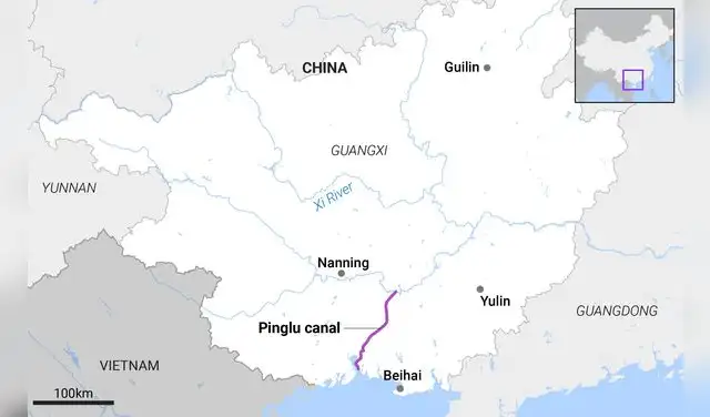 Ubicación exacta del canal de China. Foto: South China Morning Post