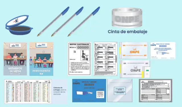 Lista de materiales de la ONPE para los miembros de mesa el día de las elecciones