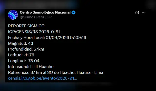 Sismo de 4,1 en Lima Sismo de 4,1 en Lima