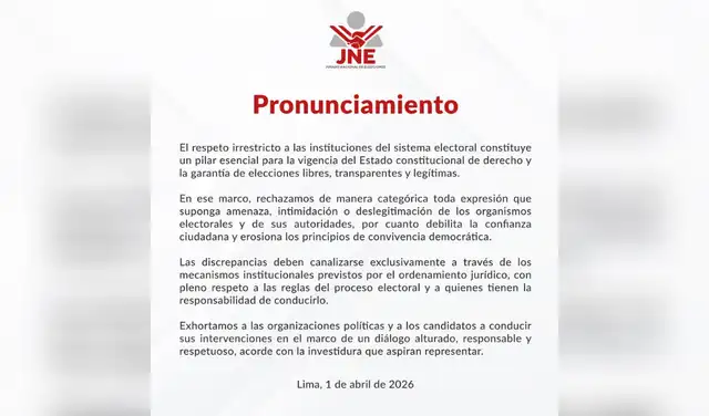Comunicado JNE.