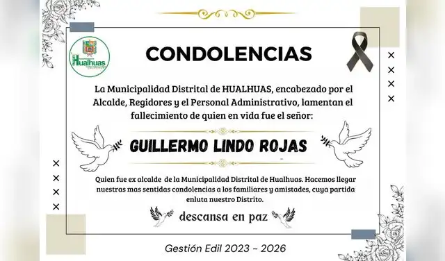 Municipalidad de Hualhuas lamentó el fallecimiento de Lindo Rojas, pero autoridades continúan con su búsqueda.