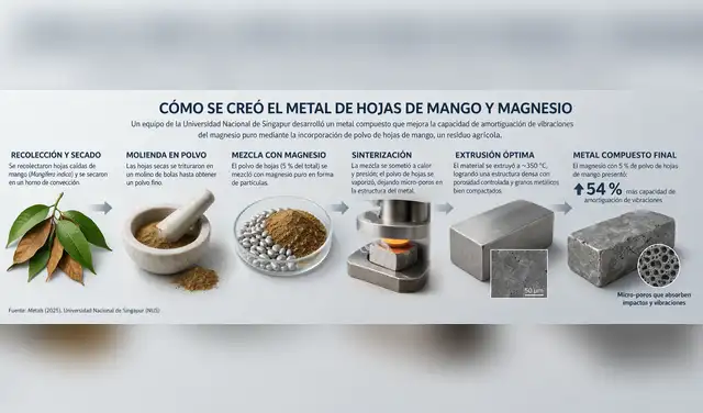 Proceso de la creación del metal con hojas de mango. Foto: Ilustración con IA/ChatGPT Proceso de la creación del metal con hojas de mango. Foto: Ilustración con IA/ChatGPT