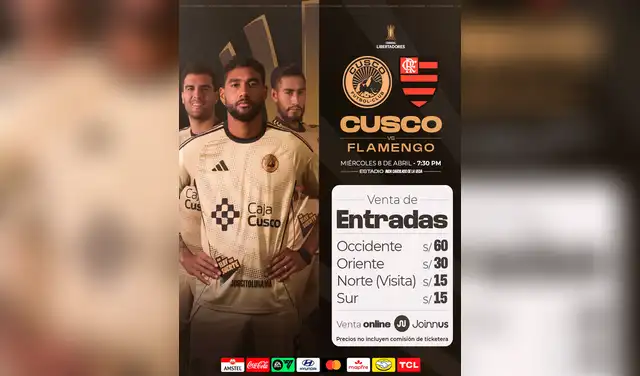 Precios de las entradas para el Cusco FC vs Flamengo. Foto: Cusco FC  
