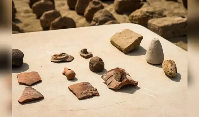 Se hallaron herramientas de hilandería como piruros y conos de tiza. Foto: Universidad Nacional de Trujillo Se hallaron herramientas de hilandería como piruros y conos de tiza. Foto: Universidad Nacional de Trujillo