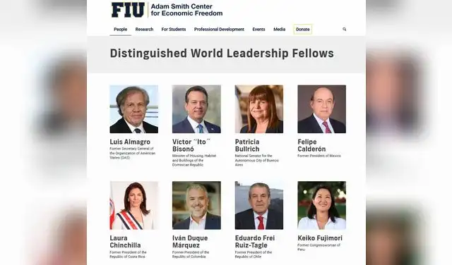 Lista de becarios distinguidos por su liderazgo mundial en la FIU, entre los que figura Keiko Fujimori. Lista de becarios distinguidos por su liderazgo mundial en la FIU, entre los que figura Keiko Fujimori.