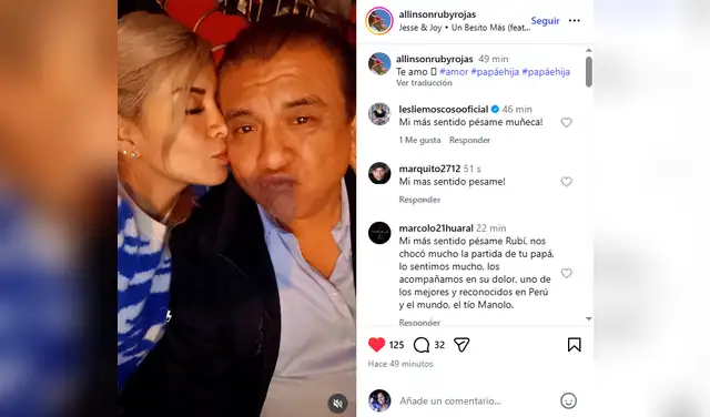 Hija de Manolo Rojas se despide del actor