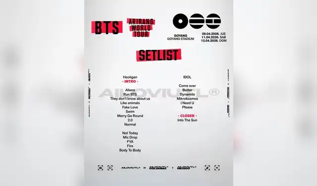 Setlist de BTS