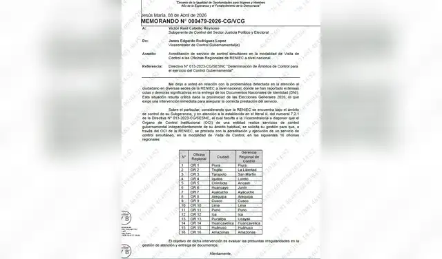 Memorando de la Contraloría