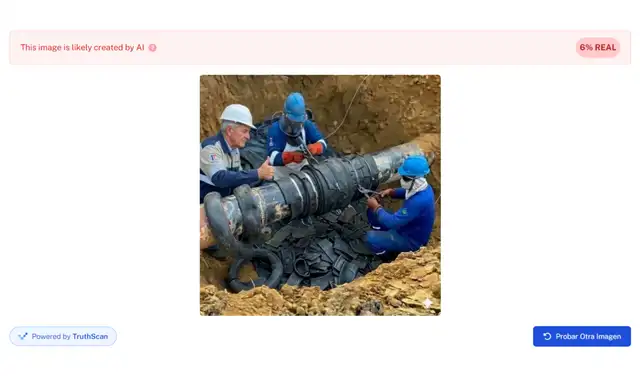 Análisis de la primera imagen con Undetectable (94% falsa). Foto: Undetectable