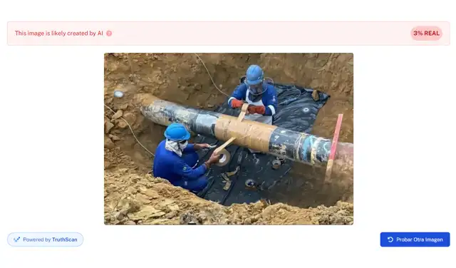 Análisis de la segunda imagen con Undetectable (97% falsa). Foto: Undetectable