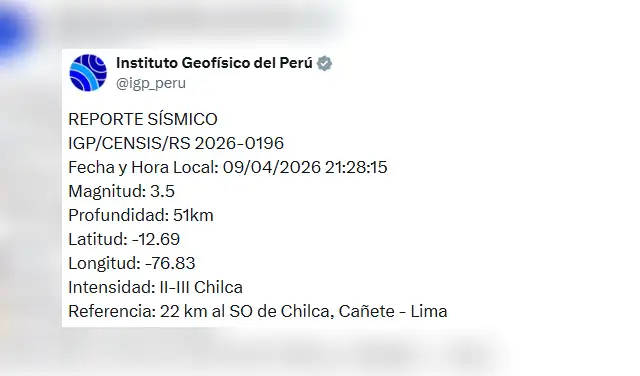 Reporte de sismo en Lima por IGP Reporte de sismo en Lima por IGP