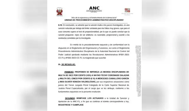 Autoridad de Control PJ caso Humala Autoridad de Control PJ caso Humala