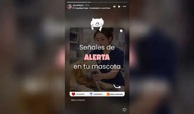 Publicación de María Pía Vallejos en su Instagram.