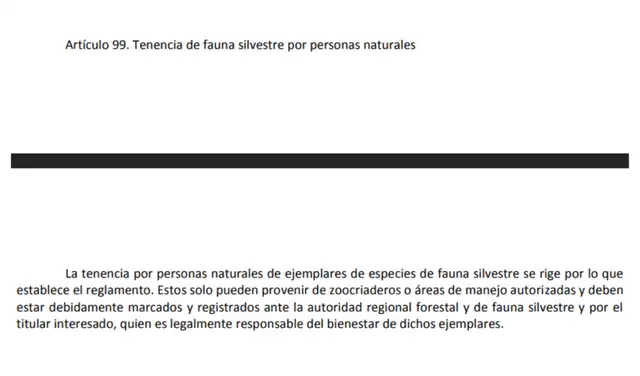Artículo 99 de la Ley N.° 29763. Foto: MINAM