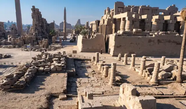 El yacimiento arqueológico del complejo del templo de Karnak, en Luxor. Foto: Ministerio de Turismo y Antigüedades de Egipto