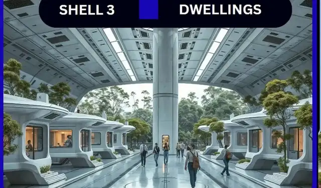 La nave tendría viviendas adaptadas para la población de la nave. Foto: Proyecto Hyperion