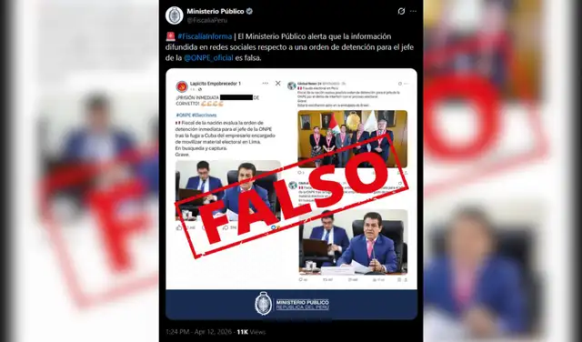 Comunicado oficial de Fiscalía | Foto: X - Ministerio Público. Comunicado oficial de Fiscalía | Foto: X - Ministerio Público.