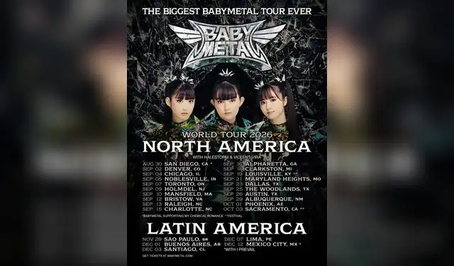 BABYMETAL confirmó la fecha de su concierto en Lima en 2026. Foto: BABYMETAL Instagram