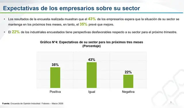 Expectativas de los empresarios sobre su sector.