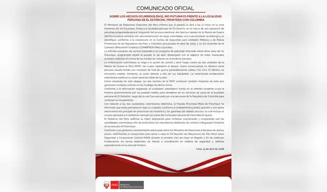 Comunicado de la Cancillería Comunicado de la Cancillería