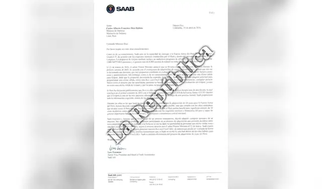 El ministro de Defensa, Carlos Díaz Dañino, tiene plazo para responder a Saab hasta hoy 15 de abril. Foto: La República  