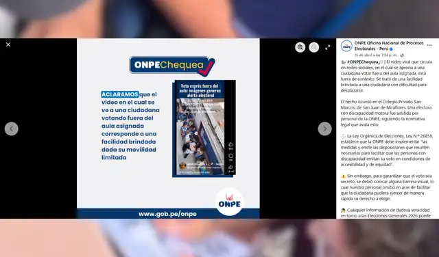 Respuesta de la ONPE ante los cuestionamientos. Foto: ONPE