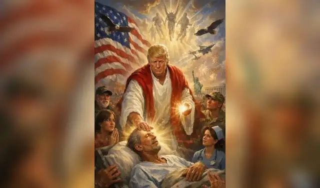 Imagen publicada por Donald Trump en la que se compara con Dios. Foto: Truth Social