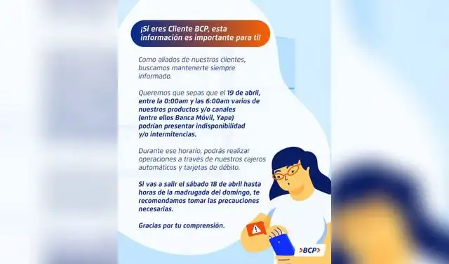 Comunicado del BCP publicado hace cuatro días