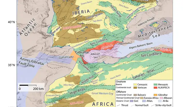 Mapa geológico del Estrecho de Bering. Foto: Science Direct