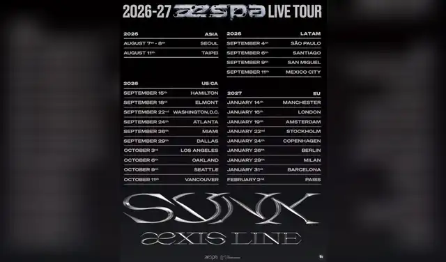 Fechas confirmadas de aespa en 2026-2027