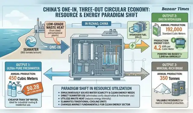 Proceso de desalinización china con agua del mar. Foto: bazaartimes/Instagram