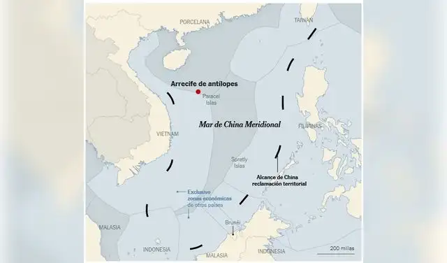 La vía marítima clave para China, Vietnam y otros países del sudeste asiático. Foto: The New York Times