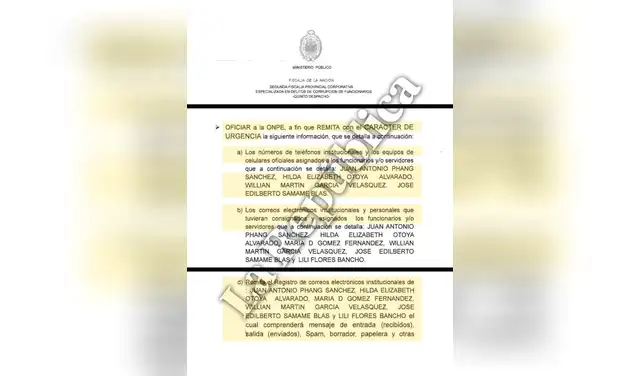 El fiscal Raúl Martínez ha pedido todos los implementos electrónicos y correos de los implicados. Foto: La República  